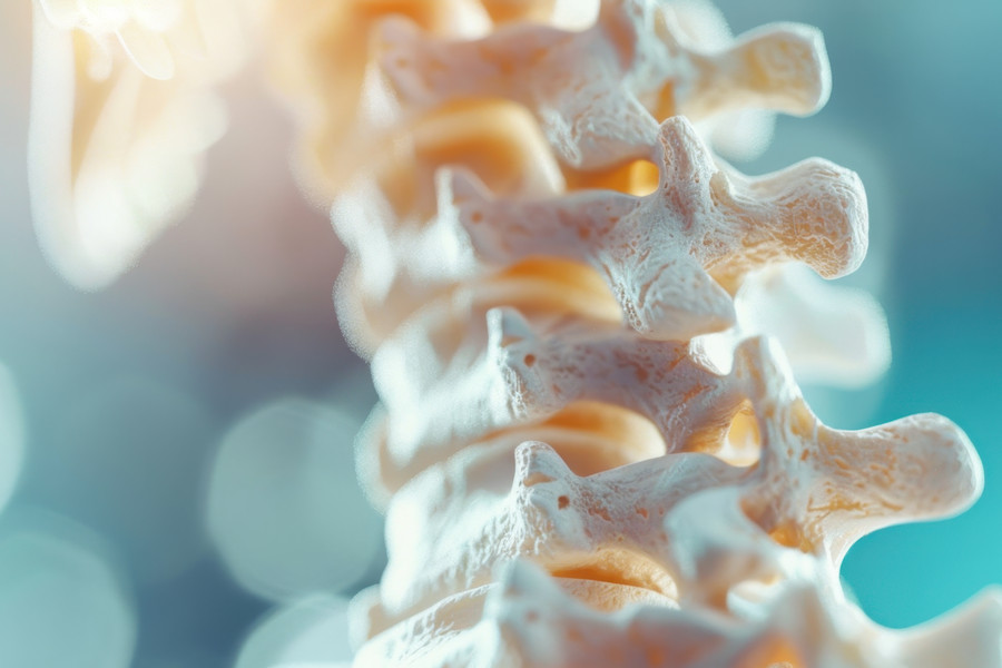 Close-up of the spine
